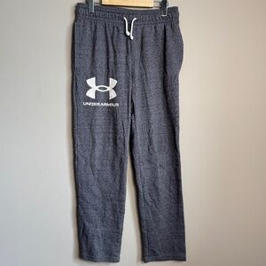 Under Armour Men's Fitted Elastic Waist Pull On Sweatpants Gray Medium Athletic‎
